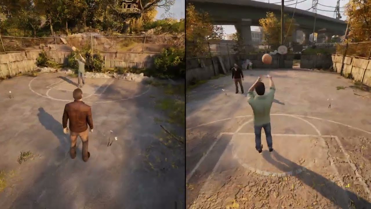Leo and Vince play basketball against Alex - A Way Out