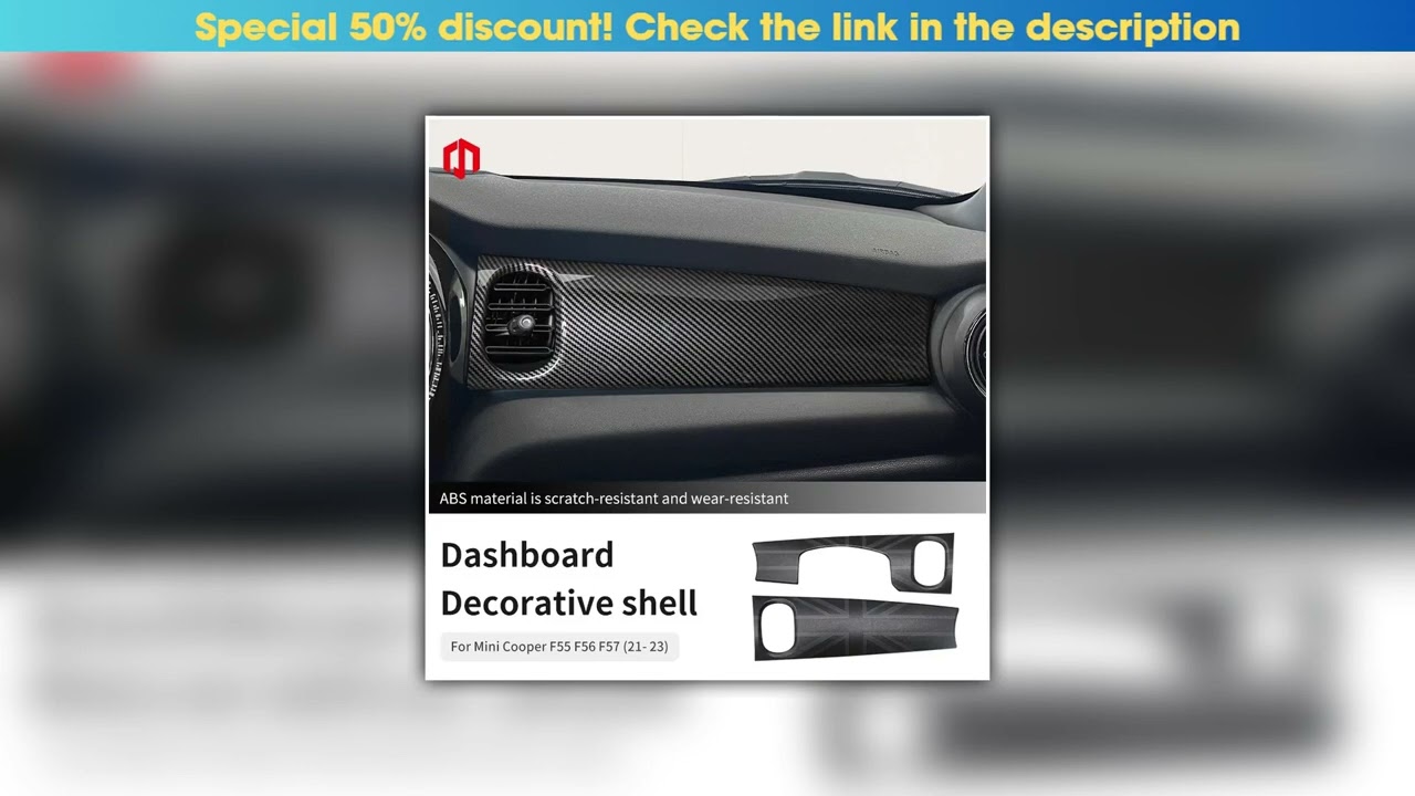 Best Seller Car Dashboard Decorative Shell Leather Sticker For Mini Cooper F55 F56 F57 2021-2023 Ca
