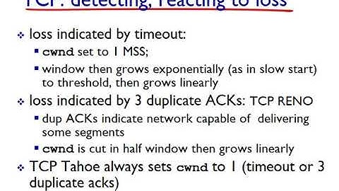 Networking: Unit 3 Transport Layer - Lesson 16 - Congestion Control Algorithm