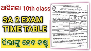 sa 2 exam 10th class time table// sa 2 exam time table//10th class sa 2 exam time table 2022// bse