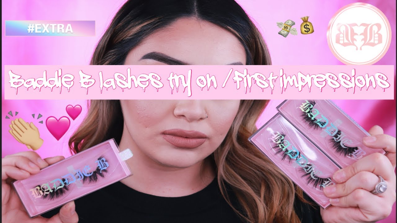 BADDIE B LASHES  TRY ON /MY FIRST IMPRESSIONS ! ! !