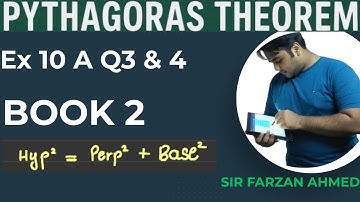Pythagoras Theorem | Ex 10A Q3 & Q4 | Book 2
