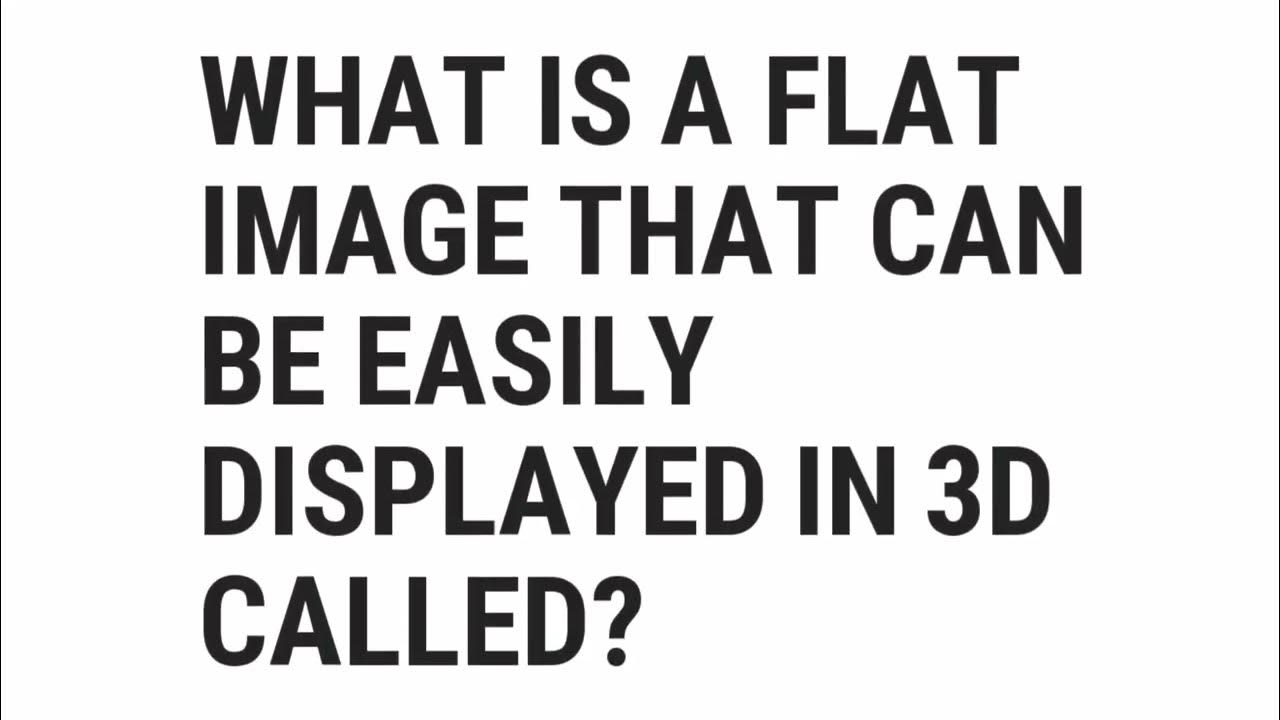 What Is A Flat Image That Can Be Easily Displayed In 3D Called? Top