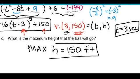 Quadratic Equation Application (ball thrown)
