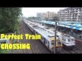High speed perfect crossing trains  electric trains  indian railways