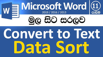 Data Sort & Convert to Text - How to Learn Word in Sinhala - Part 11 - Latest Versions v2019/v2016