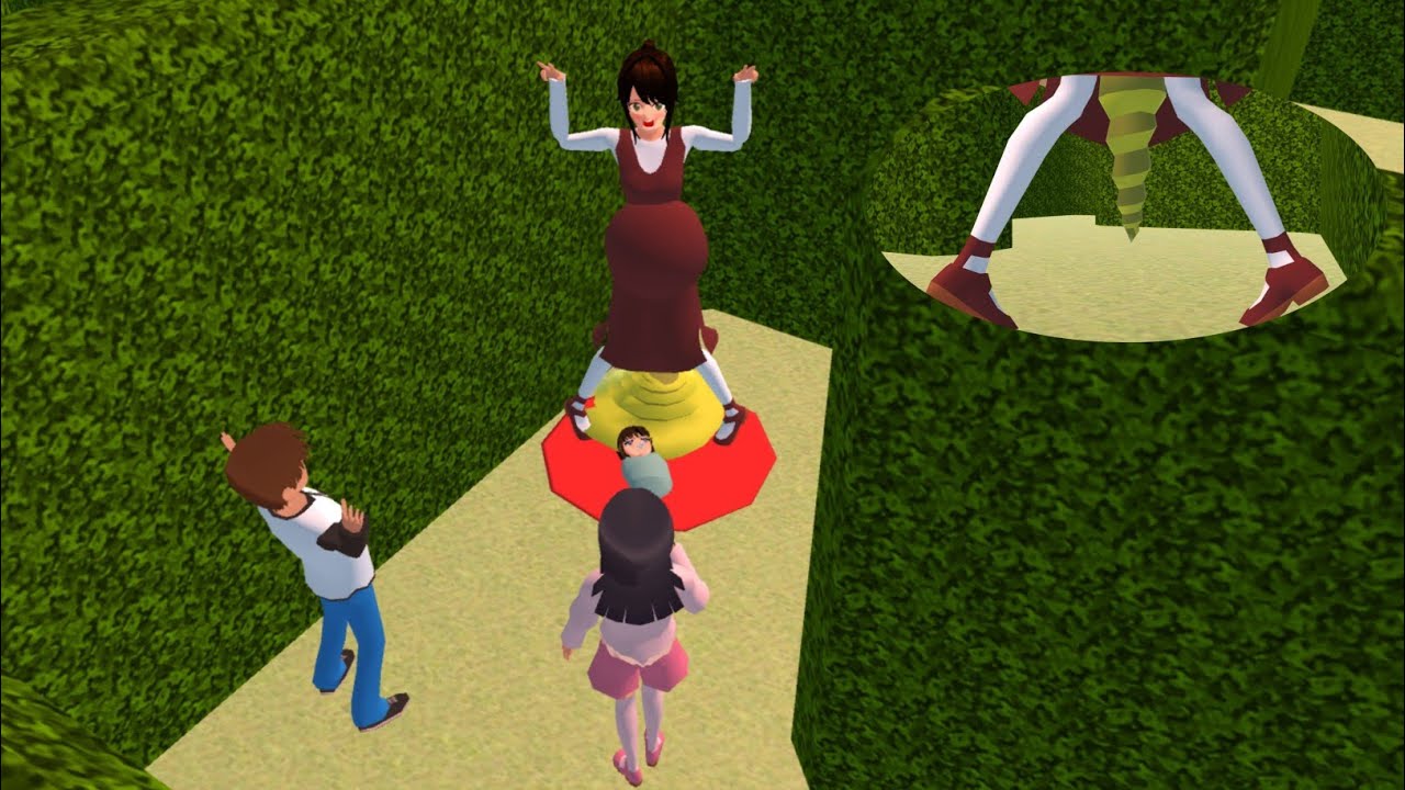 Rina Hamil🤰Tersesat Di Labirin Gak Tahan E'ek Sampai Melahirkan😲 || Sakura School Simulator