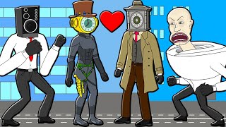 Clockwoman Falls In Love With Clockman! Skibidi Toilets Cartoon Animation