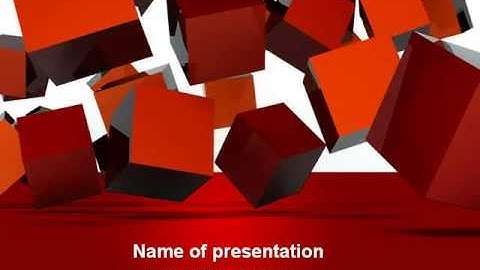 3D Red Cubes PowerPoint Template by PoweredTemplate.com