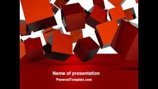 3D Red Cubes PowerPoint Template by PoweredTemplate.com