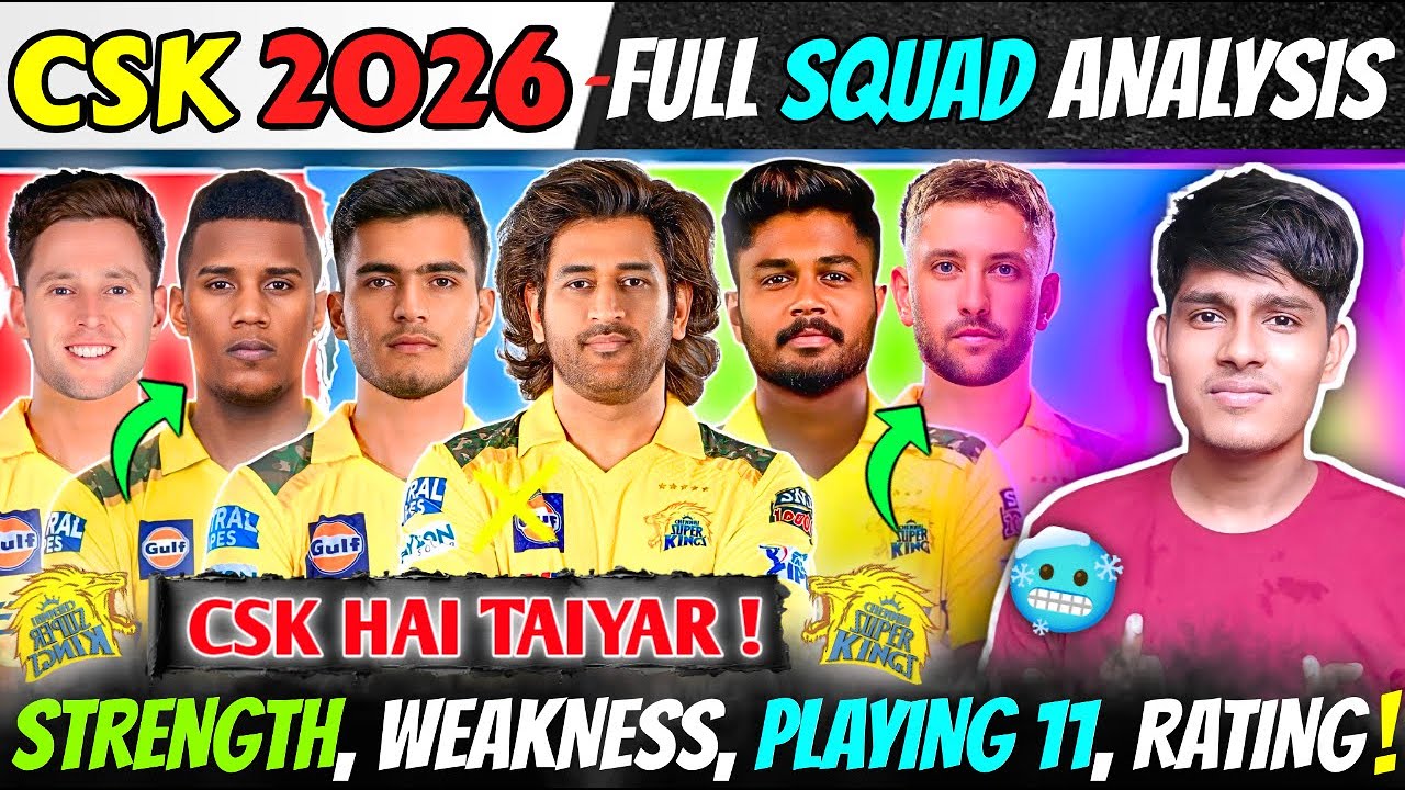 CSK IPL 2026 : Full Squad Analysis, Strong Playing 11, Strength ...