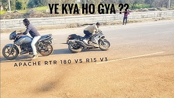 R15 v3 Vs Apache RTR 180 Tug of war. Shocking Result 😯