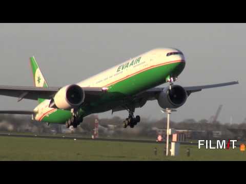 Doorstart vliegtuig Polderbaan, Schiphol airport, go-around, aborted landing, Boing 777..