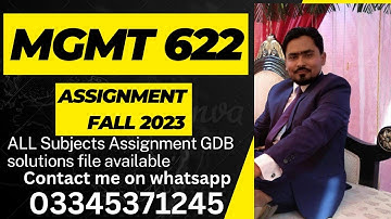 MGMT 622 Assignment Solution Fall 2023