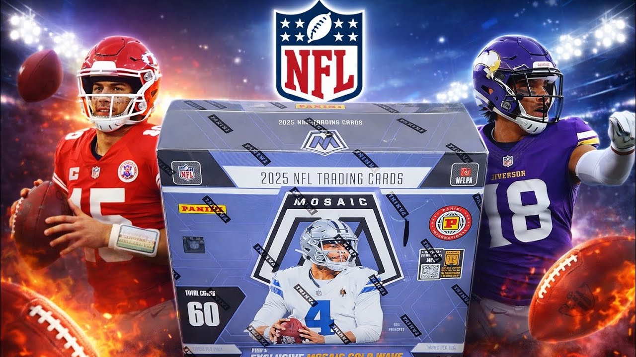 2025 NFL Mosaic Hobby International Box Break 🔥 Gold & Red Wave Parallels | Panini NFL Cards