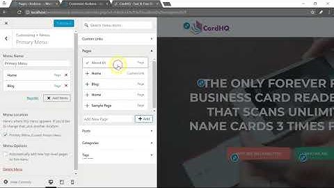 Easily Build Menu In Free Zerif Lite Theme for WordPress