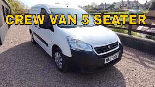 2017 Peugeot Partner BlueHDi S L2 Crew Van – 5 Seater Excellent Condition