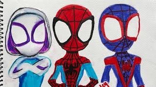 HOW TO DRAW SPIDEY AND HIS AMAZING FRIENDS | HOW TO DRAW FOR BEGINNERS | EASY WAY TO DRAW AND COLOR