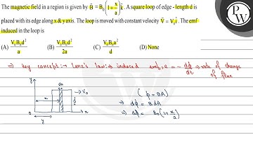 The magnetic field in a region is given by \( \overrightarrow{\math...