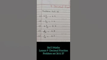 Std 5 | Problem set 36 & 37 | #maths #easymaths #yt #ytshorts #std5maths #mathematics #mathssolution