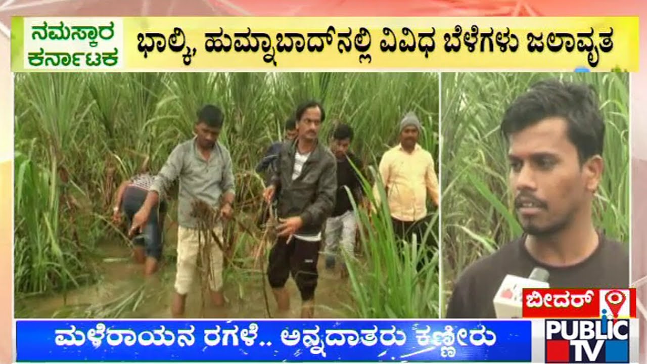 Crops Destroyed Due To Heavy Rain In Bidar District | Public TV - YouTube