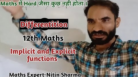 Implicit and explicit functions | 12th maths differentiation