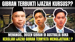 JKW MENANGIS DENGAR INI! DOSEN GIBRAN DI AUSTRALIA  BUKA KEASLIAN IJAZAH GIBRAN, TERNYATA KURSUS?? 