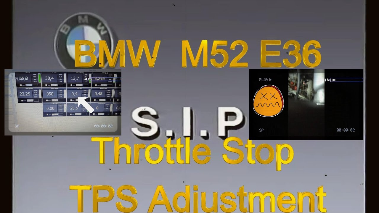 BMW E36 M52 Engine S.I.P. Throttle Stop TPS Adjustment YouTube