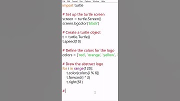 "Mesmerizing Abstract Logo Design using Python | Python Turtle Graphics" #viral #shorts #python