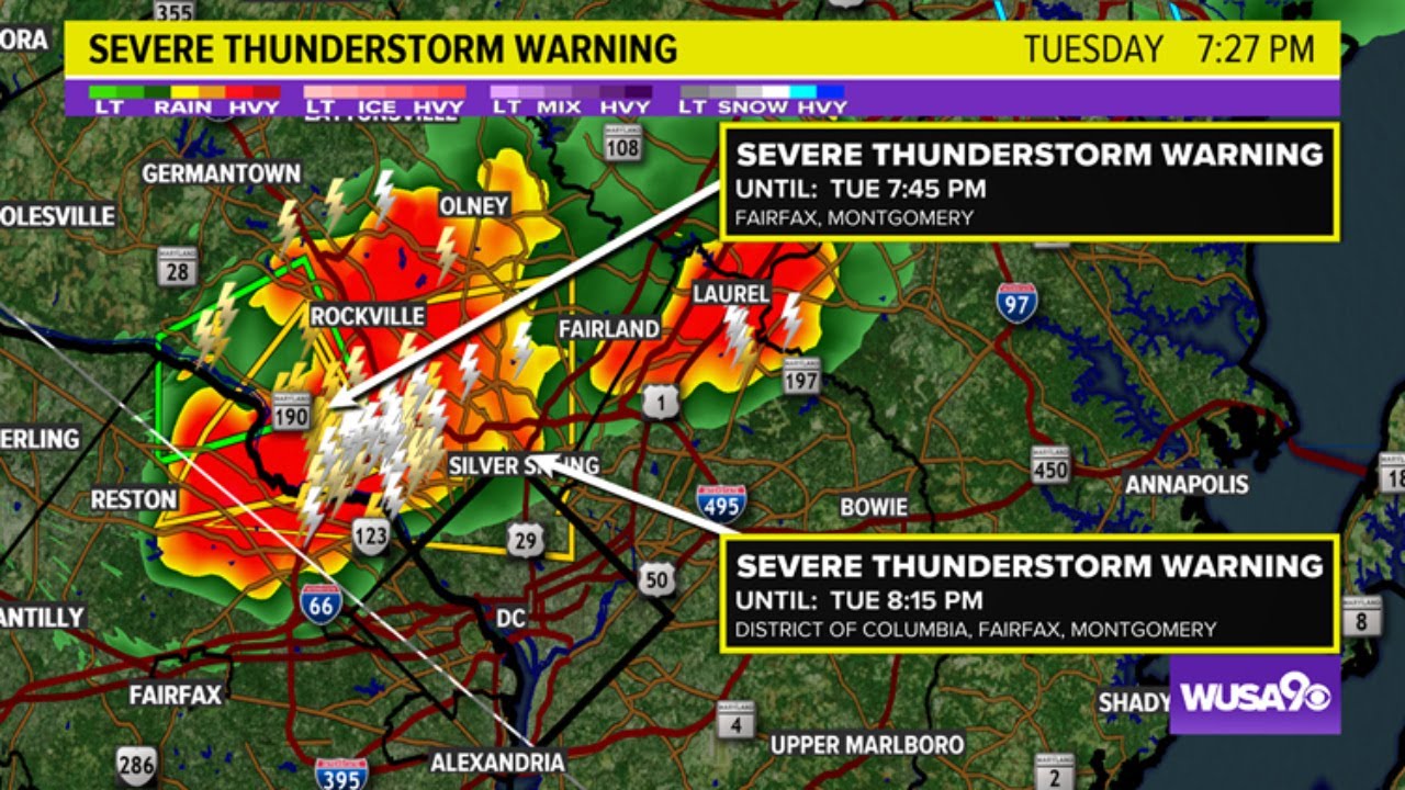 Watch Live Severe Thunderstorm Warning For Dc Parts Of Maryland And Virginia Youtube