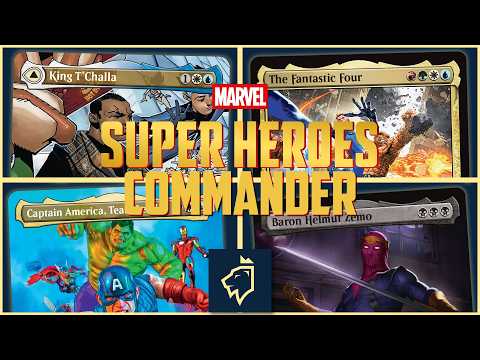 Black Panther vs Fantastic Four vs Baron Zemo vs Captain America | Superheroes Commander Gameplay