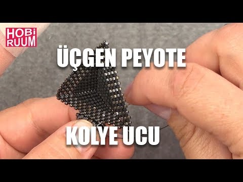 Üçgen (Muska) Peyote Kolye Ucu #DIY #kendinyap