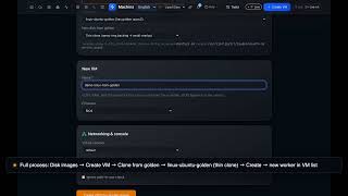 Machina — Linux golden image → Create VM (full process)