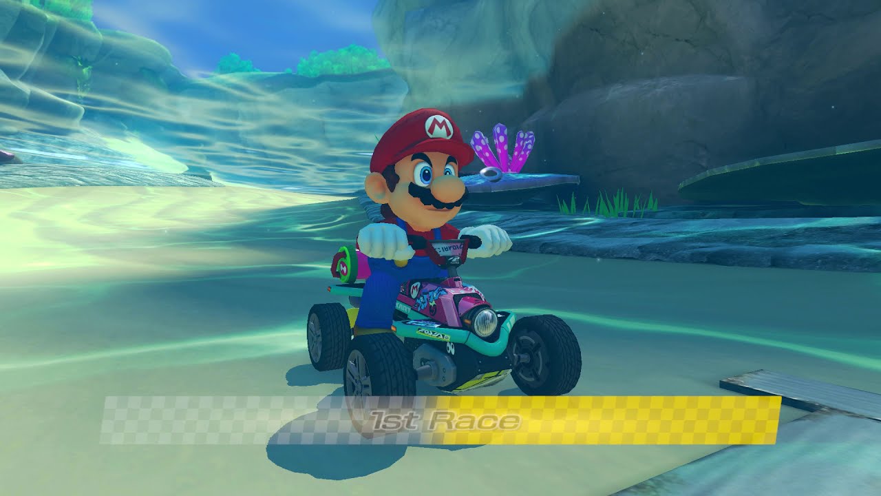 MK8D #48 - Dolphin Shoals (Mario, Splat Buggy, GLA Wheels, Cloud Glider)