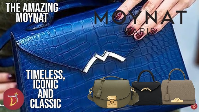 Moynat Blue Embossed Leather Camera Bag