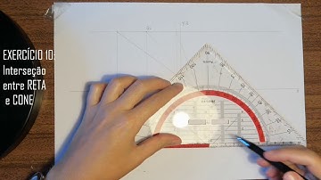 Interseção de reta e cone oblíquo