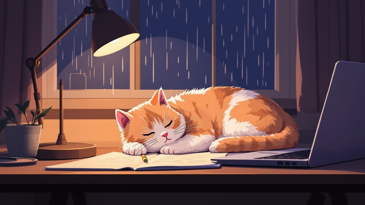 2 Hours Lofi Music for Studying & Relaxing | Cat Focus 🐈 | Vynil Focus
