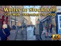 Stockholm Winter Walk in 4K ❄️