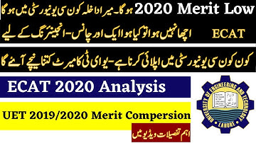 ECAT 2020 Analysis , 2020 UET Merit Low? || An other Chance to get in Entry Test , Complete  Details