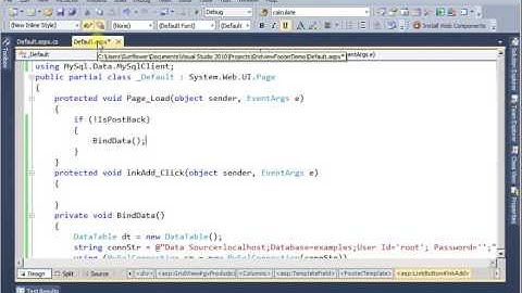 FooterTemplate of Gridview In Asp.Net Insert a Record in MySQL (C# Code)