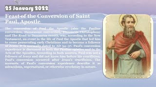 Feast of the Conversion of Saint Paul, Apostle25 January 2022 Reading & The Holy Gospel