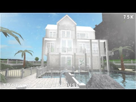 Bloxburg Tropical Beach House Speed Build Youtube