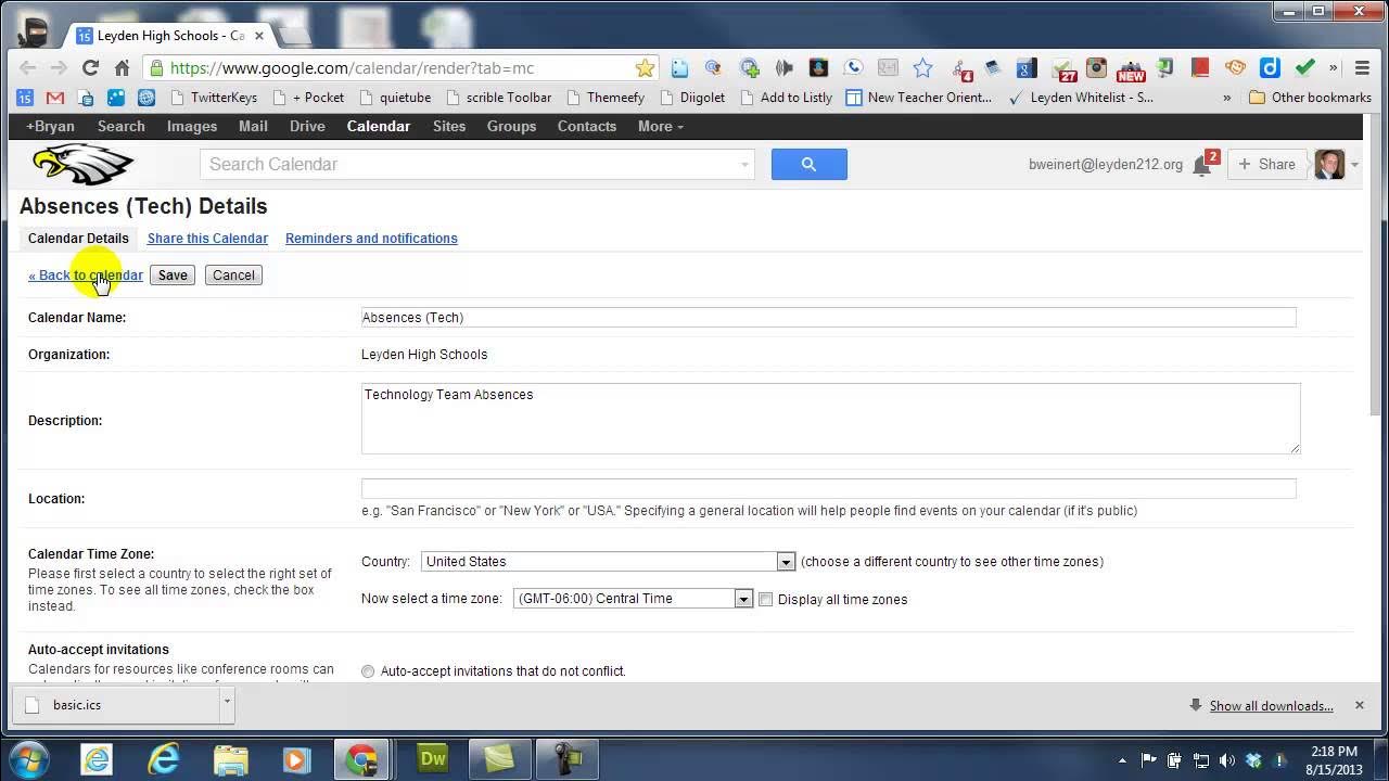 How to move all events from one Google calendar to another YouTube