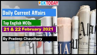 Current affairs In English | Today's GK | 22 February 2021 Current affairs