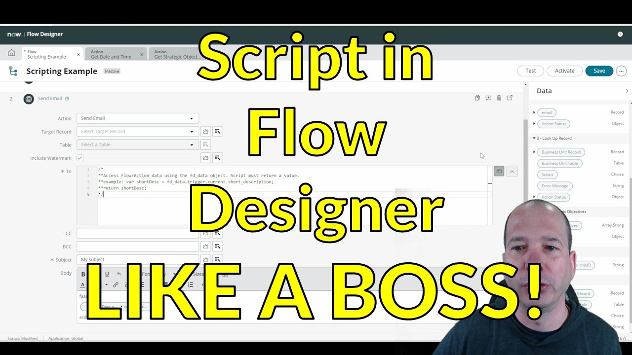 Script in Flow Designer, LIKE A BOSS! - YouTube