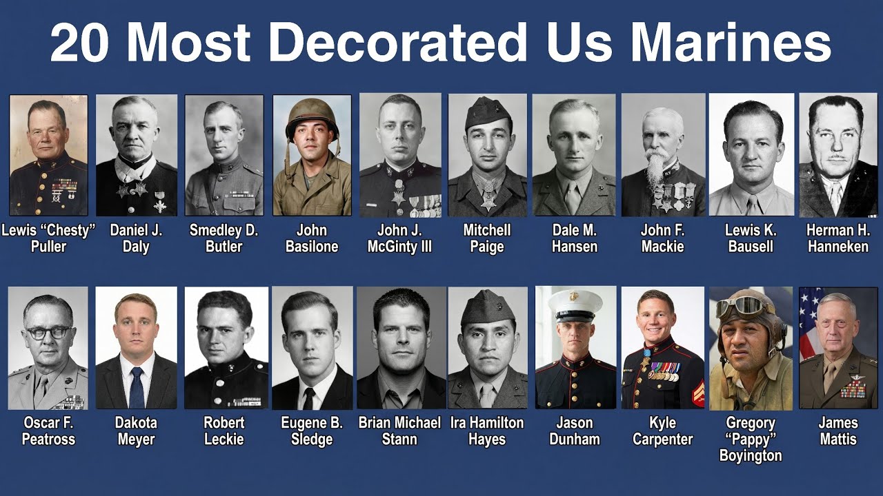 20 Most Decorated U.S. Marines in History | Chesty Puller to James Mattis