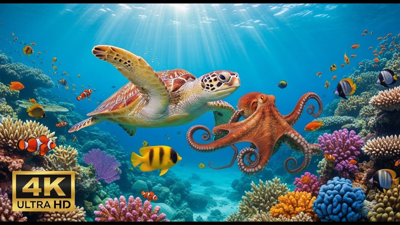 🐠 Aquarium 4K Ultra HD – Relaxing Coral Reef Fish & Calming Ocean Sounds for Meditation
