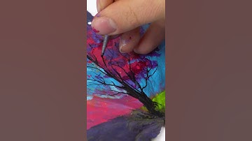 Daily challenge #129  Easy Art  Maple Birch Forest in Autumn Painting