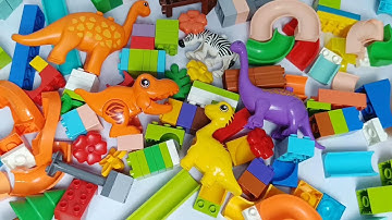 Satisfying Building Blocks Marble Run ASMR compilation ⭐funny dinosaurs course part 234 Live 13