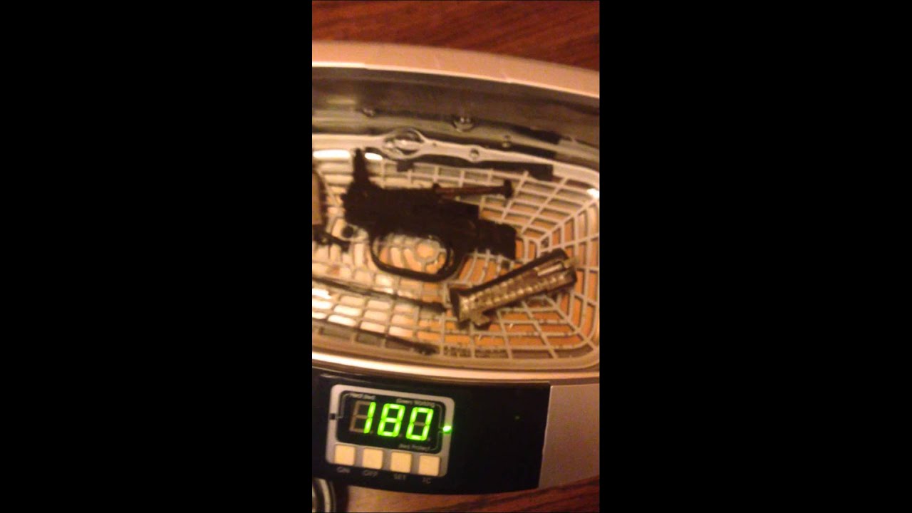 Cleaning old gun parts with an ultrasonic cleaner from Harbor Freight